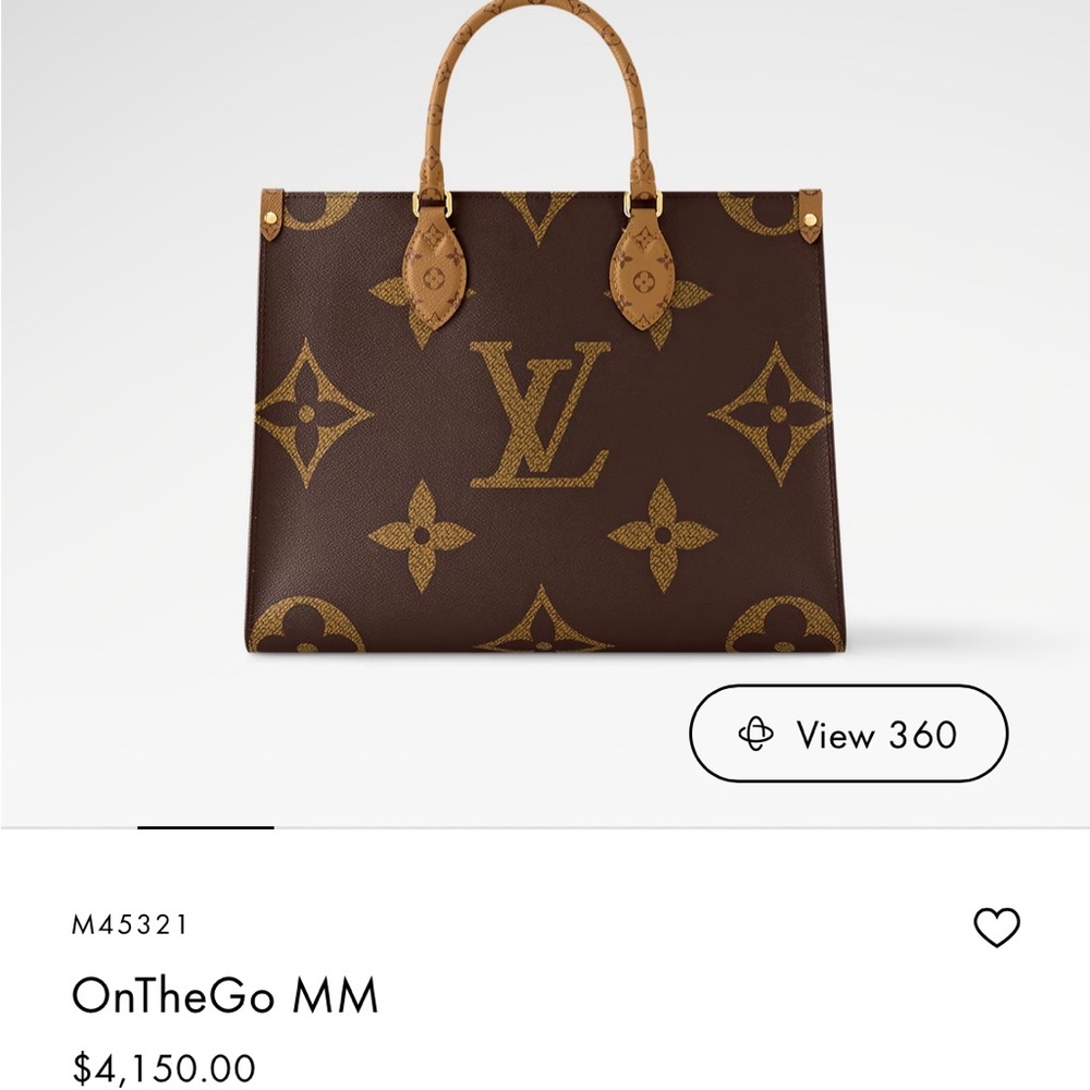 Louis Vuitton OnTheGo MM Monogram Brown and Red Tote